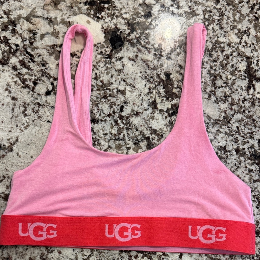 UGG Light Pink Bralette with Vibrant Red Band